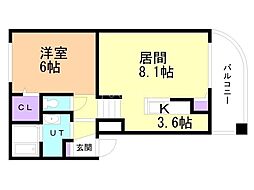 グランメール栄通8A 1LDKの間取図画像