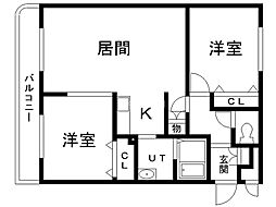 ラフェスタパークサイド 2LDKの間取図画像