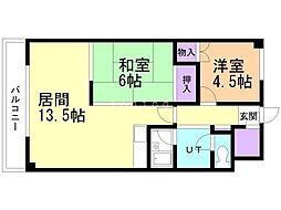 松下ビル 2LDKの間取図画像