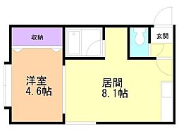 第31森宅建マンション 1LDKの間取図画像
