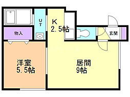 ルナールネム 1LDKの間取図画像