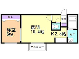クラリス東札幌2 1LDKの間取図画像