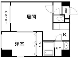 エクセレント弐番館 1LDKの間取図画像