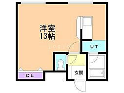 ファーストコートA ワンルームの間取図画像