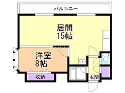 ハイフィールド88 1LDKの間取図画像