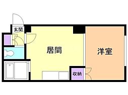 リバ・ストーリーB 1LDKの間取図画像