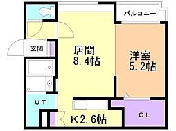 グランメール栄通10 1LDKの間取図画像
