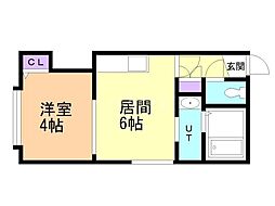 PASSO2・3 1DKの間取図画像