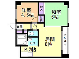 ヴィラ・フレール 2LDKの間取図画像