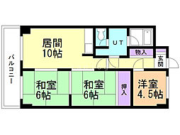 アルファスクエア第1本郷ハイム 3LDKの間取図画像