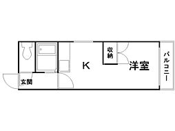 プレステージ・K 1DKの間取図画像