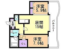 ツインパレスイースト 2LDKの間取図画像