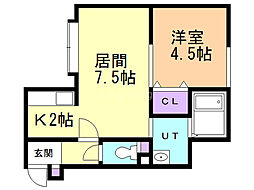 エクセラン 1LDKの間取図画像