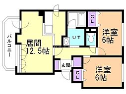 エミール大屋 2LDKの間取図画像