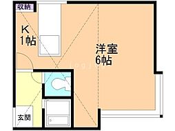 ソニア本通 1Kの間取図画像