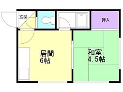コーポラス千豊第一 1DKの間取図画像