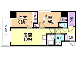 アーバン菊水 2LDKの間取図画像