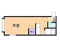ラビリンス壱番館 1Kの間取図画像
