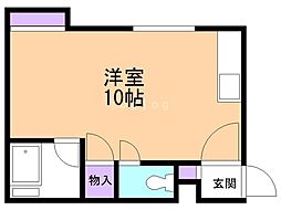 メイプルタウン ワンルームの間取図画像