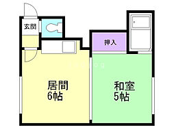 コーポ杉本 1階1DKの間取り