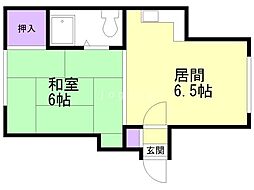 ドリームハイツ 2階1DKの間取り