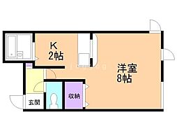 ロイヤルステージ平岸 1Kの間取図画像