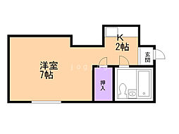 コーポ福田2 1Kの間取図画像