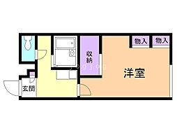 レオパレスたんぽぽ 2階1Kの間取り
