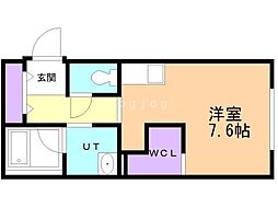 札幌市営東豊線 豊平公園駅 徒歩10分の賃貸マンション 3階1Kの間取り