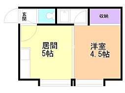 クルーズハウス南平岸 3階1DKの間取り