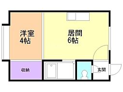 リバティー平岸 1DKの間取図画像