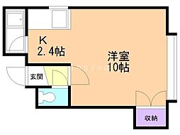 コート澄川A 1Kの間取図画像