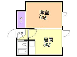 HS925 1DKの間取図画像