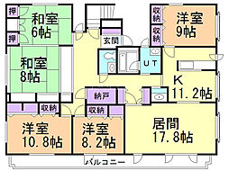 シャルパレット 4階5LDKの間取り