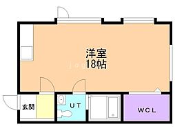 プラザ館ドーム前Ａ・Ｂ 3階ワンルームの間取り