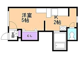 ＦＡＣＥ1・3 1階1Kの間取り