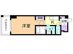ホーリーフォート南平岸 3階1Kの間取り