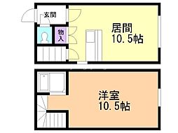 マクセル37／100 1階1LDKの間取り