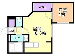 札幌市営東豊線 美園駅 徒歩4分の賃貸マンション 4階1LDKの間取り