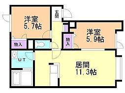 間取図画像 2LDK