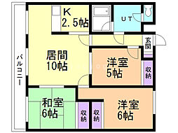 エクレール羊ケ丘 1階3LDKの間取り