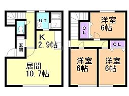ボヌール福住3 3LDKの間取図画像
