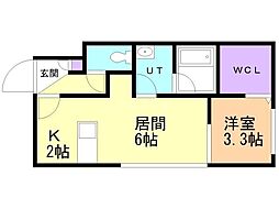 ｂｌｏｏｍ　ｆ　ｃｏａｓｔ 3階1LDKの間取り