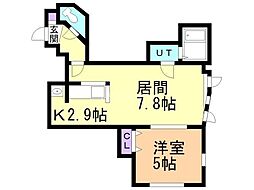 トロンシェ 2階1LDKの間取り