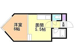 アルジャンテ平岸 2階1DKの間取り