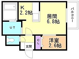 Ｙ．Ｔ　ｔｏｗｅｒ月寒東（ワイドット　ティータワーツキサムヒ 3階1LDKの間取り