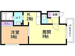 ウエストコート福住 3階1LDKの間取り