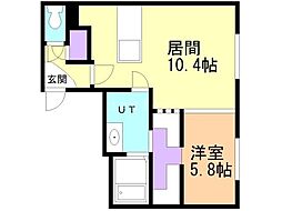 Ｃａｒｒｅｒａ　Ｔｓｕｋｉｓａｍｕ　2ｎｄ（カレラ月寒セカン 4階1LDKの間取り