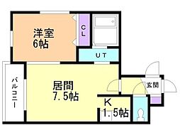 ＬＵＸＥＡＥＲ月寒東　（ルクシェール） 4階1LDKの間取り
