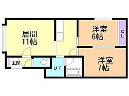 レスポアール21 2LDKの間取図画像